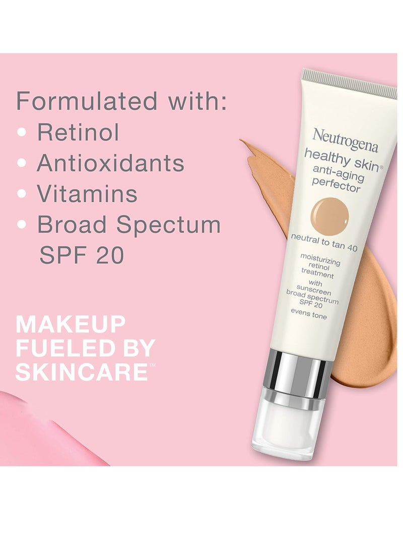 Healthy Skin Anti-Aging Perfector Tinted Facial Moisturizer and Retinol Treatment with Broad Spectrum SPF 20 Sunscreen with Titanium Dioxide, 10 Ivory to Fair, 1 fl. Oz Ivory to Fair 1Fluid Ounce