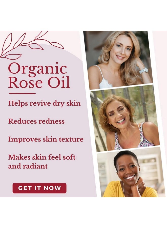 100% Pure Organic Rosehip Oil For Face, Nails, Hair And Body, Cold Pressed, Non Greasy, Super Hydrating, Can Be Used In A Spritz, Serums Or Directly