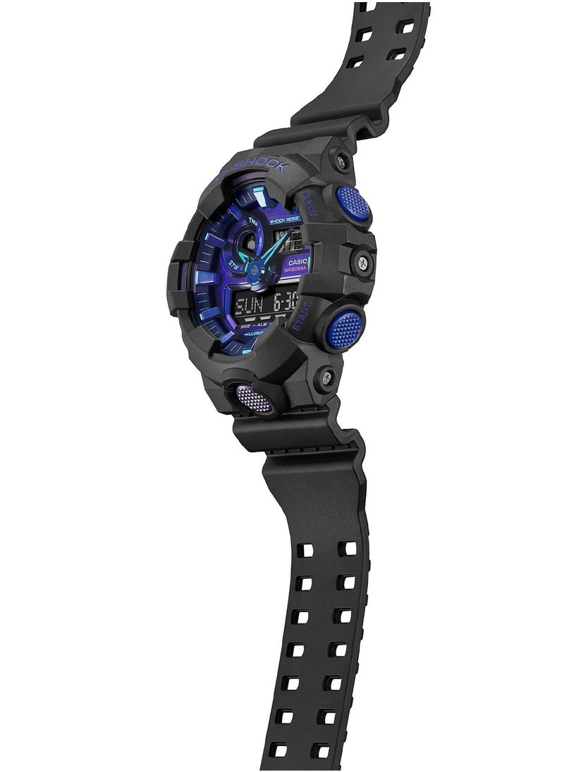 Casio G-Shock Watch - GA-700VB-1ADR Blue Dial, Black Band