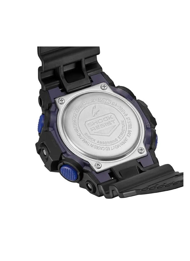 Casio G-Shock Watch - GA-700VB-1ADR Blue Dial, Black Band