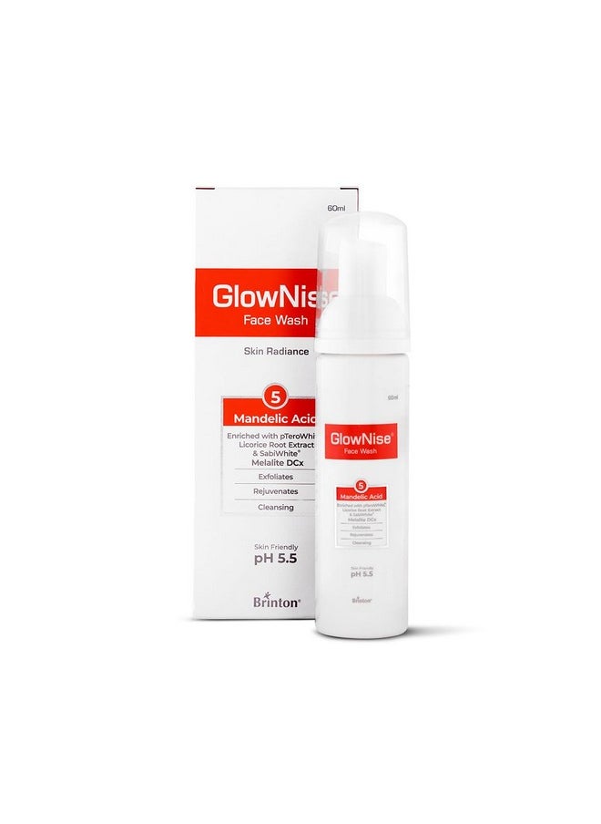 Glownise Deep Cleansing Skin Whitening Foam, No Parabens, Sulphate Free Face Wash, White, 60 Ml