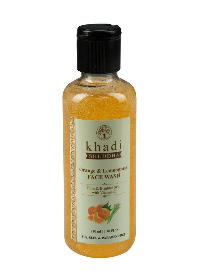 Orange & Lemongrass Face Wash, 210 Ml - Firm And Brighten Skin With Vitamin C (Sls, Sles & Paraben Free), Yellow, 210 Ml