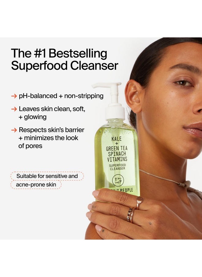 Facial Travel Cleanser - Kale And Green Tea Cleanser - Gentle Face Wash, Makeup Remover + Pore Minimizer For All Skin Types - Travel Size (2Oz)