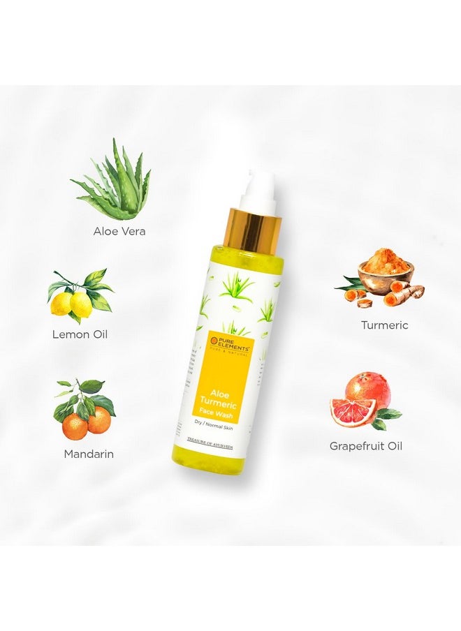 Aloe Turmeric Face Wash For Dry & Normal Skin With Turmeric 100 Ml - Sls & Paraben Free