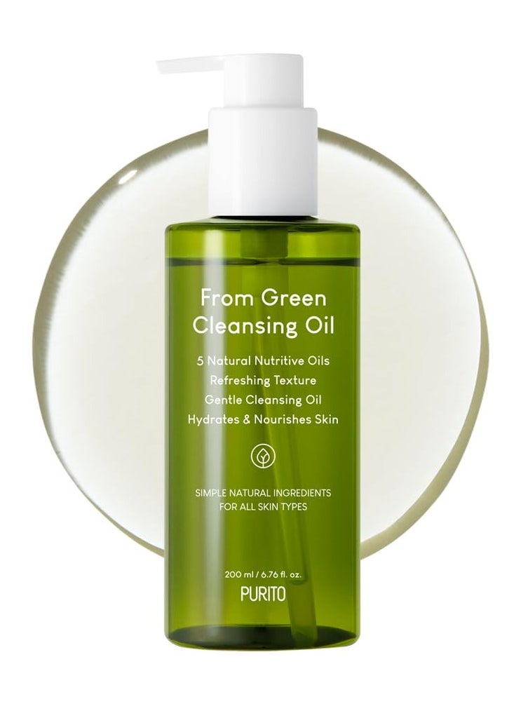 PURITO From Green Cleansing Oil Original, 6.76 fl.oz / 200ml, Gentle Cleansing Oil for Face, Cruelty-free & Vegan, Korean Skin Care