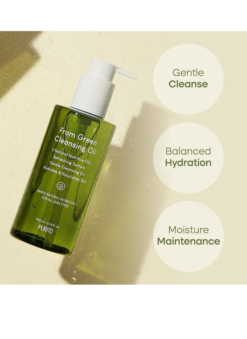 PURITO From Green Cleansing Oil Original, 6.76 fl.oz / 200ml, Gentle Cleansing Oil for Face, Cruelty-free & Vegan, Korean Skin Care