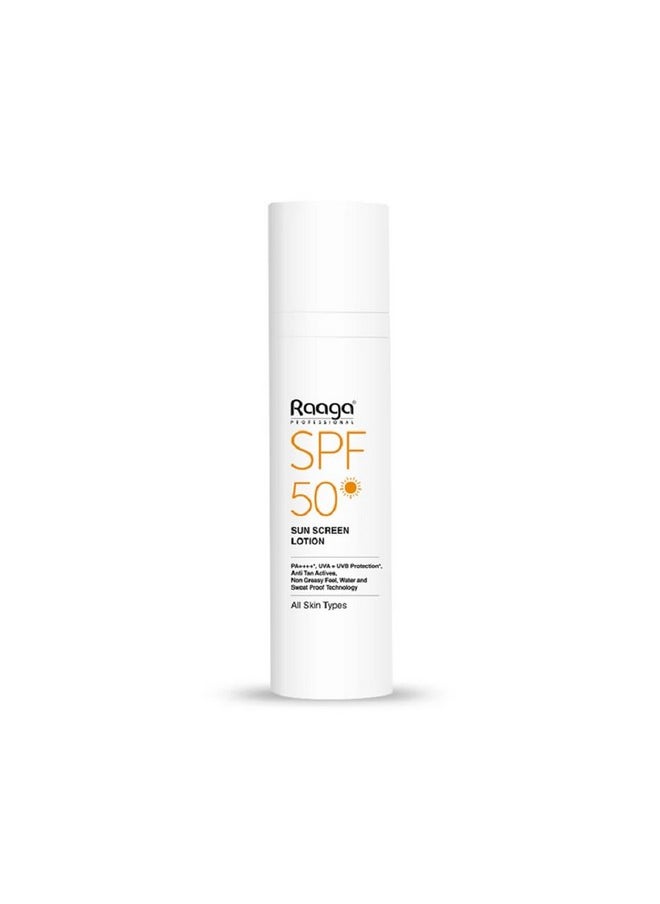 Spf 50 Sunscreen Lotion | Pa++++, Uva + Uvb Protection, Anti Tan Activities, Non-Greasy Feel, Water And Sweat Proof Technology (55 Ml)