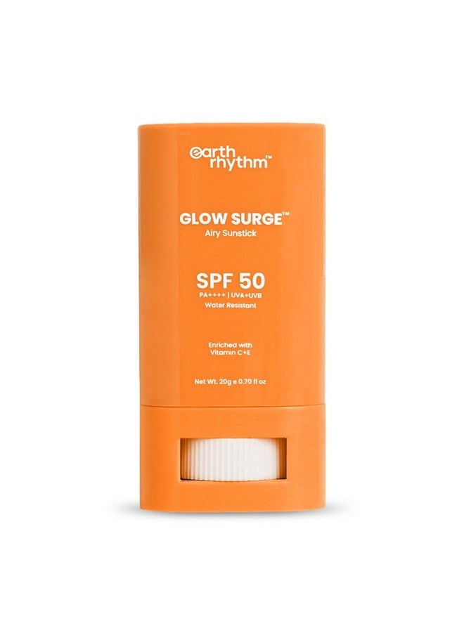 Glow Sunscreen For Normal Skin Type Stick Spf 50, Pa++++ With Vitamin C, Zinc Oxide, Vitamin E | Water Resistant, Lightweight, No White Cast | Men & Women | - 20 Gm