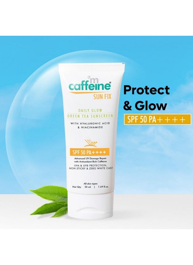 Niacinamide And Hyaluronic Acid Sunscreen Spf 50++ For Oily Skin | Mattifying, Zero White Care, Water Resistant & Non Sticky Sunscreen For Women & Men | Prevents Tan & Uv Damage - 50Ml