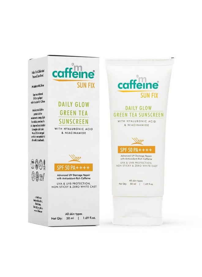 Niacinamide And Hyaluronic Acid Sunscreen Spf 50++ For Oily Skin | Mattifying, Zero White Care, Water Resistant & Non Sticky Sunscreen For Women & Men | Prevents Tan & Uv Damage - 50Ml