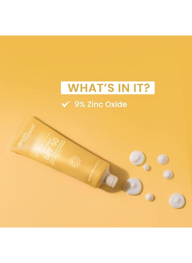 Matte Mineral Sunscreen Spf 50 With 9% Zinc Oxide, Pa+++ Protection, Zero White Cast & Non-Sticky, Matte Finish - 50Ml
