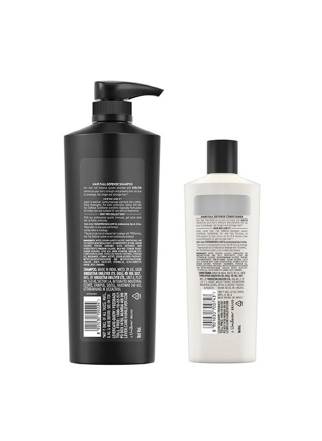 Hair Fall Defense Kit With Keratin For Hair Fall Control And Longer, Stronger Hair - 580Ml Shampoo And 190Ml Conditioner