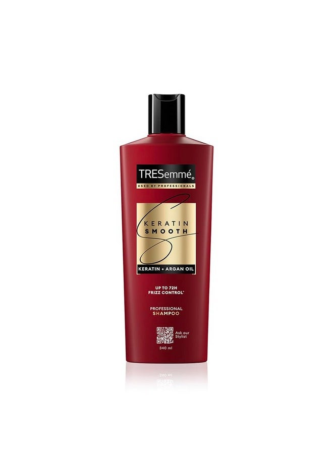 Keratin Smooth Shampoo 340 Ml|| With Keratin & Argan Oil For Straighter|| Shinier Hair - Nourishes Dry Hair & Controls Frizz|| For Men & Women