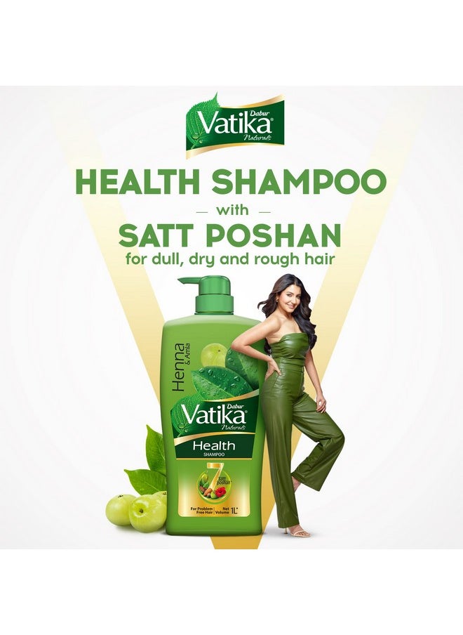 Vatika Health Shampoo - 640Ml | With 7 Natural Ingredients | For Smooth, Shiny & Nourished Hair | Repairs Hair Damage, Controls Frizz | For All Hair Types | Goodness Of Henna & Amla