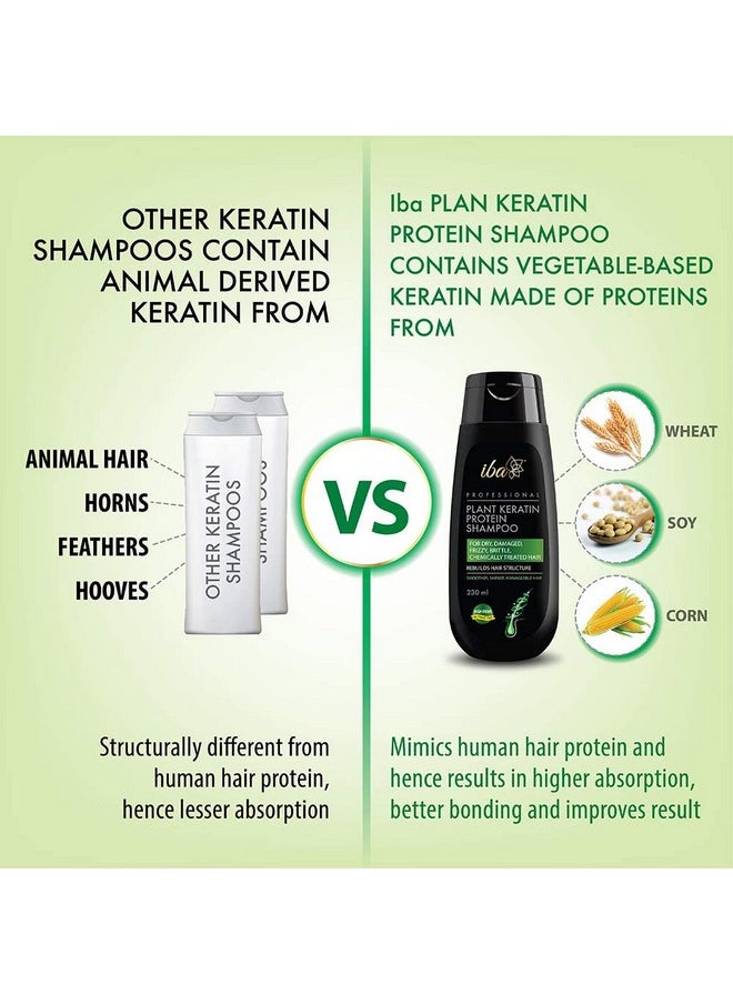 Professional Plant Keratin Protein Shampoo For Hair Smoothening, Hydrates, Moisturizes, Damage Repair, Dry & Frizzy Hair | Free Of Sulfate & Paraben | Shampoo For Women | 230 Ml