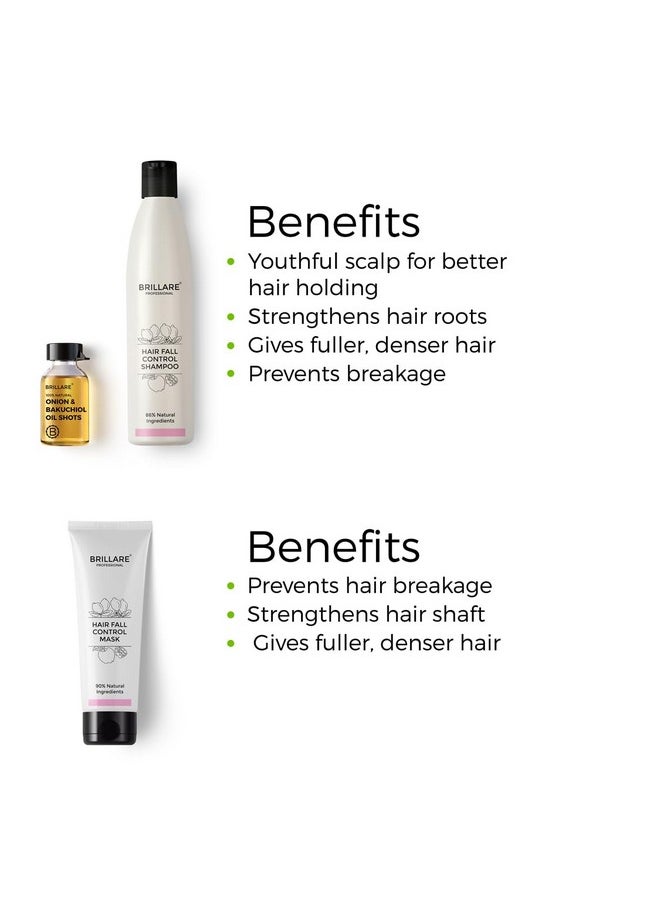 Anti Hair Fall Treatment Combo, Strengthens Roots, Prevents Breakage & Reduces Hair Fall, Shampoo 300Ml, Conditioner 125Ml And Oil Shots (8 Shots X 6Ml Each)