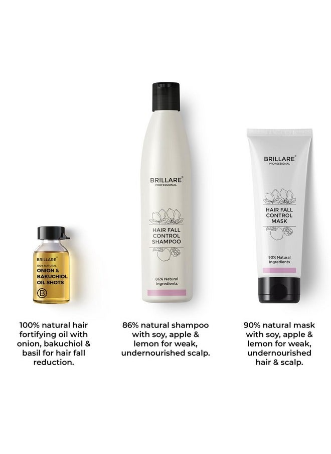 Anti Hair Fall Treatment Combo, Strengthens Roots, Prevents Breakage & Reduces Hair Fall, Shampoo 300Ml, Conditioner 125Ml And Oil Shots (8 Shots X 6Ml Each)