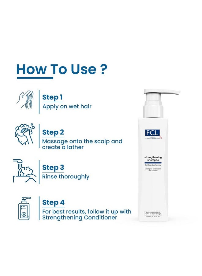 Fcl Strengthening Shampoo| Strengthens Hair | Controls Hair Fall | Reduces Frizz | Promotes Hair Growth | Cleans Scalp | Mild Shampoo | Paraben & Sulphate Free - 200 Ml