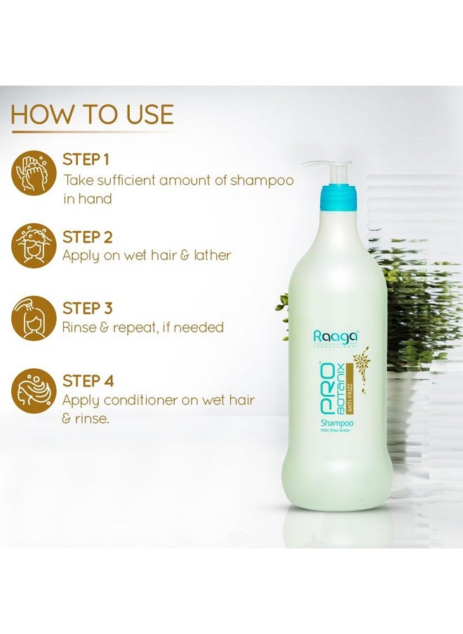 Pro Botanix Anti-Frizz Shampoo With Shea Butter | Smoothes And Controls Unruly Frizzy Hair, Deep Moisturization | Suitable For Men & Women (1000 Ml)