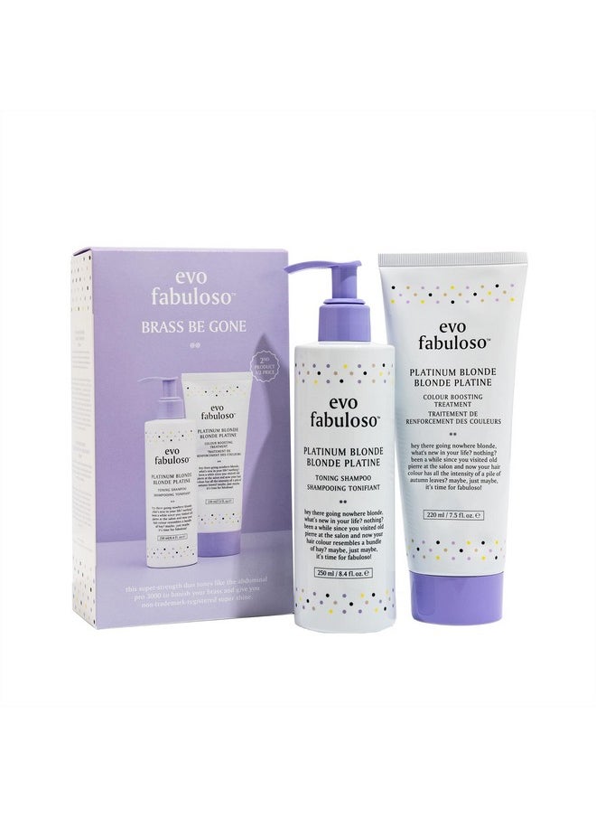 Fabuloso - Brass Be Gone - Platinum Blonde Shampoo & Conditioner Duo - Nourishing Hair Treatment For Dry Hair & Instant Colour Boost