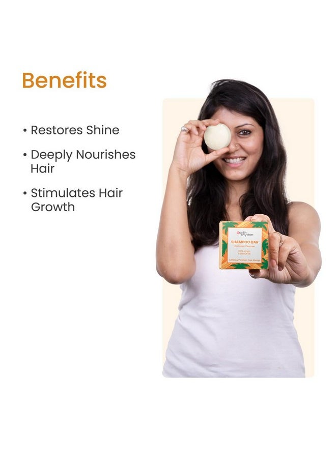 Coconut Shampoo Bar| Restores Shine, Deeply Nourishes Hair, Stimulates Hair Growth | Sulphate & Paraben Free, Plastic Free 80 Gm (Tin Packaging)