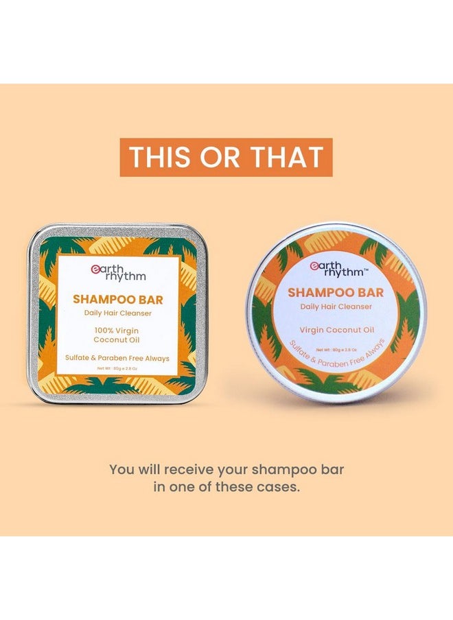 Coconut Shampoo Bar| Restores Shine, Deeply Nourishes Hair, Stimulates Hair Growth | Sulphate & Paraben Free, Plastic Free 80 Gm (Tin Packaging)