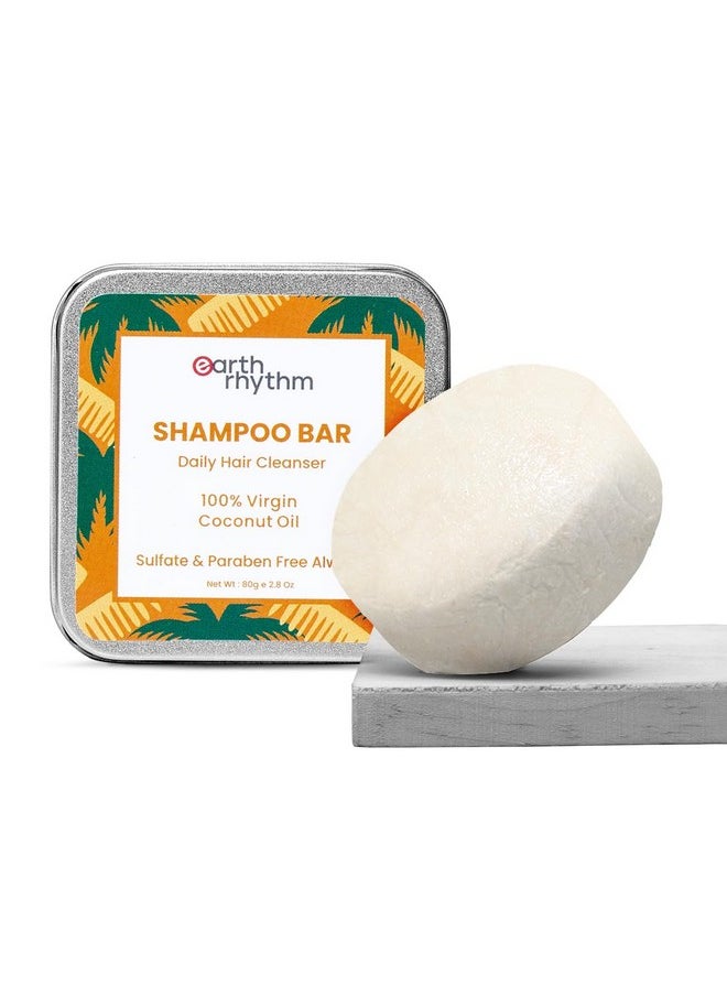 Coconut Shampoo Bar| Restores Shine, Deeply Nourishes Hair, Stimulates Hair Growth | Sulphate & Paraben Free, Plastic Free 80 Gm (Tin Packaging)
