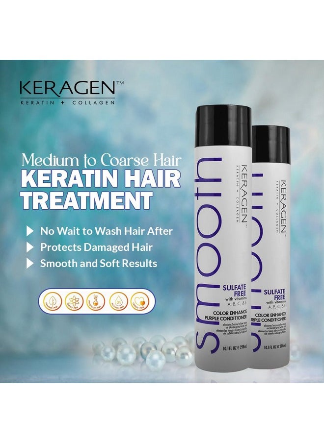 - Sulfate - Free Color Enhance Purple Shampoo For Neutralizing Yellow Tones On Blonde And Silver Hair With Keratin, Panthenol, Vitamins, Collagen, And Jojoba Oil - 10 Oz