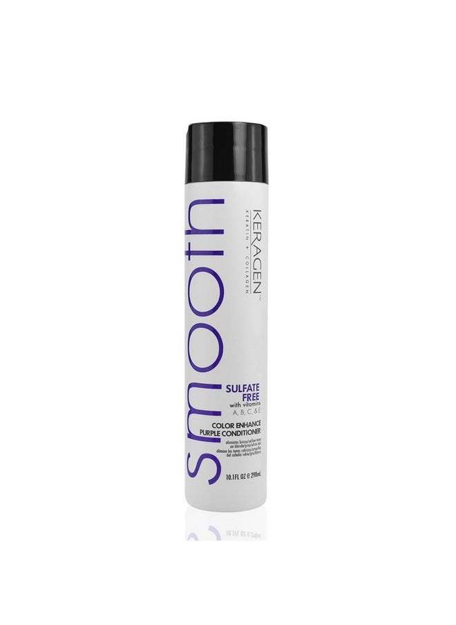- Sulfate - Free Color Enhance Purple Shampoo For Neutralizing Yellow Tones On Blonde And Silver Hair With Keratin, Panthenol, Vitamins, Collagen, And Jojoba Oil - 10 Oz