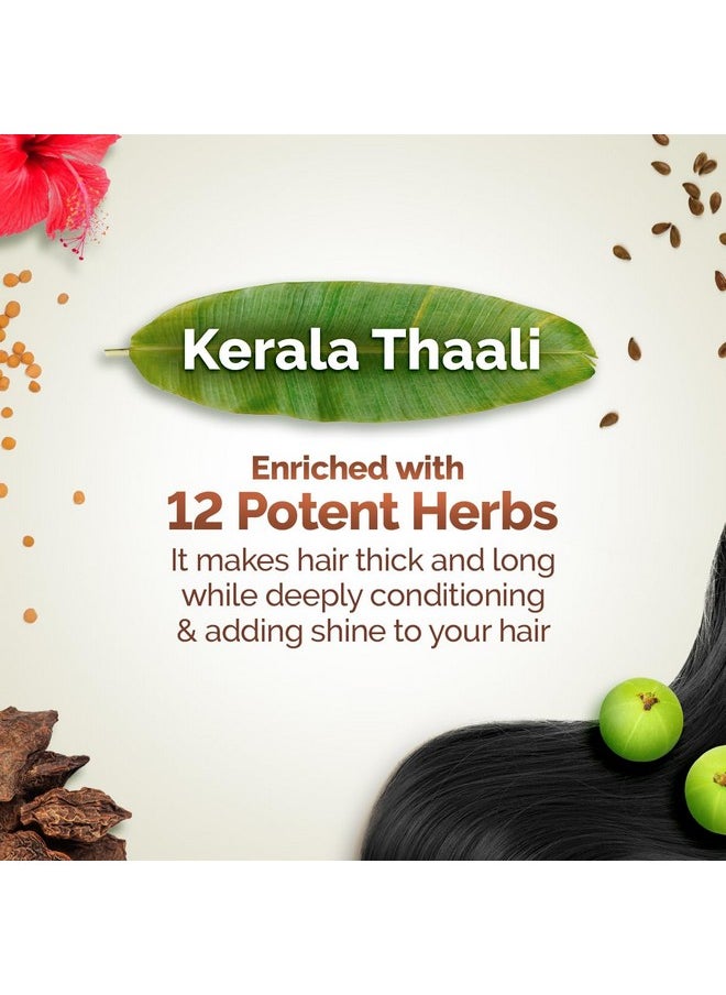 Kerala Thaali Shampoo With Hibiscus, Shikakai, Amla, Flax Seeds For Thick & Long Hair - 250 Ml| Ready To Use Thali | Gently Cleanses | Adds Shine | 12 Potent Herbs | 100% Natural Herbs