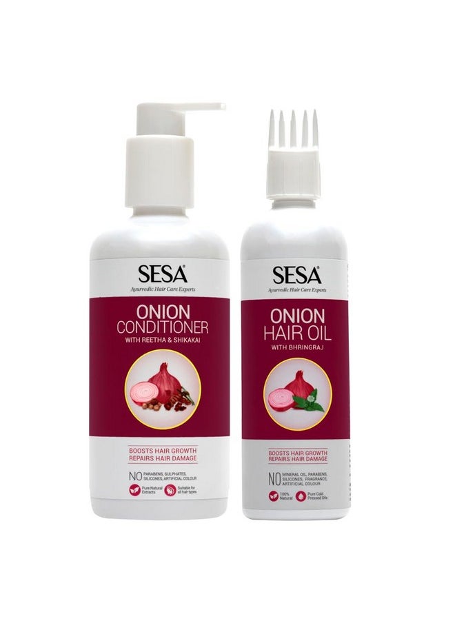 Onion Anti-Hair Fall Combo For Hair Care| Onion Oil - 200 Ml & Onion Shampoo - 300 Ml