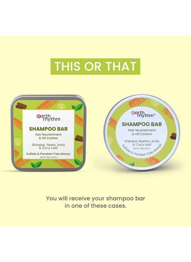 Shikakai Shampoo Bar For Hairfall | Contains Shikakai, Curry Leaf, Reeta & Amla Extracts | Men & Women | Sulphate & Paraben Free (Tin Packaging) - 80 Gm