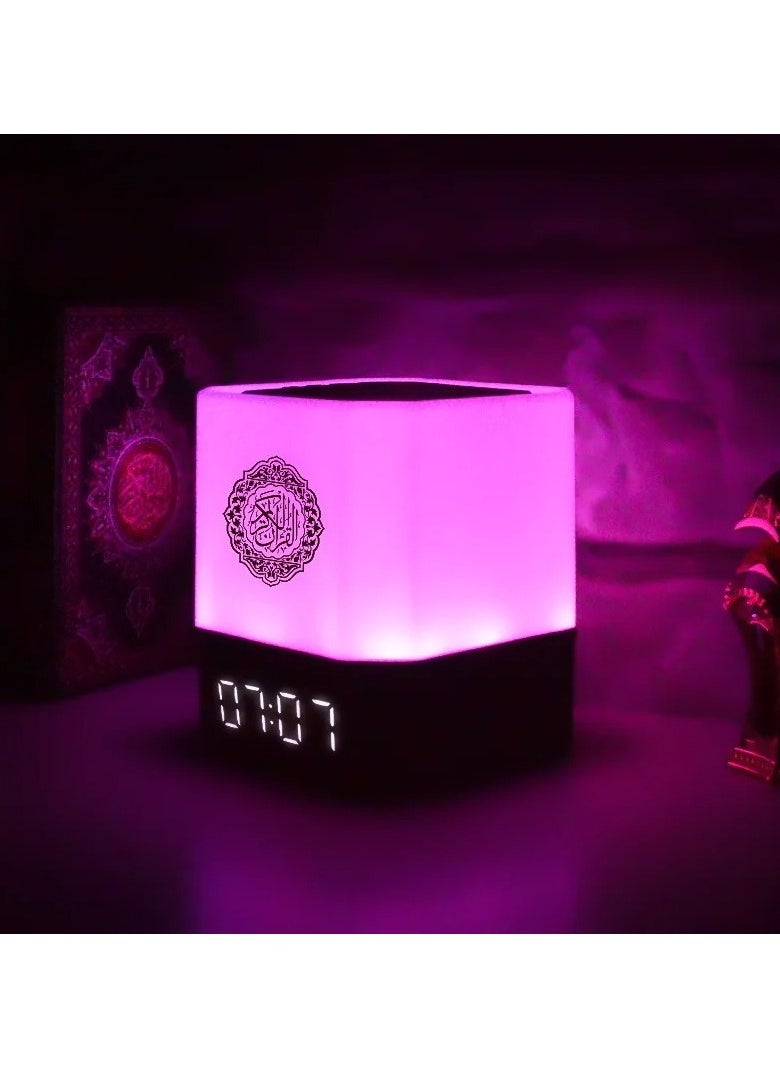 Quran Speaker Digital Clock with Quran Recitation Translation Bluetooth Speaker Wireless Remote LED Night Light