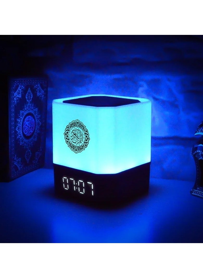 Quran Speaker Digital Clock with Quran Recitation Translation Bluetooth Speaker Wireless Remote LED Night Light