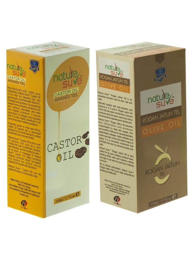 Combo - Castor Oil 110Ml (Arandi Tail) And Rogan Jaitun Tail (Olive Oil) 110Ml