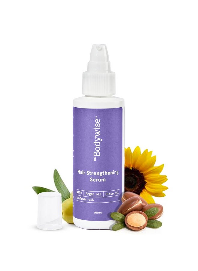 Hair Strengthening Serum 100Ml | For Dry & Damaged Hair | With Argan, Sunflower & Olive Oil | Paraben, Sls Free