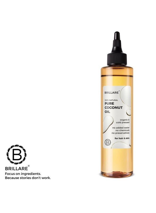 Pure Coconut Oil, Organic And Cold Pressed Hair Oil With Zero Chemicals, Rich In Vitamins & Amino Acids, Best For Dry & Flaky Skin, 100 Percent Natura Oill, 200 Ml