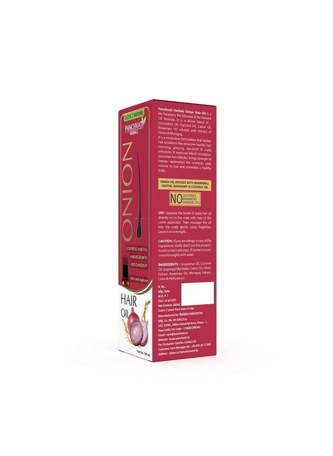 Herbals Onion Oil With Comb Applicator- Reduces Hair Fall, 100Ml (Pack Of 2)