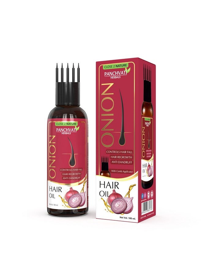 Herbals Onion Oil With Comb Applicator- Reduces Hair Fall, 100Ml (Pack Of 2)