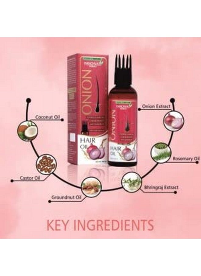 Herbals Onion Oil With Comb Applicator- Reduces Hair Fall, 100Ml (Pack Of 2)