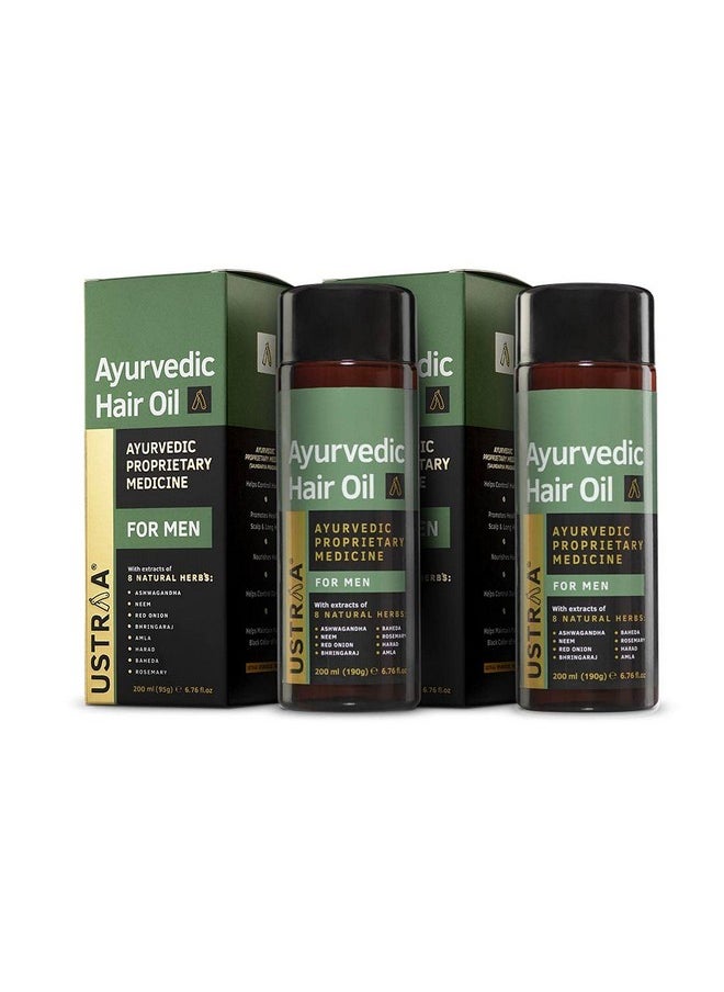 Ayurvedic Hair Oil - 2 X 200 Ml | With 8 Natural Herb Extracts | Controls Hair Fall, Fights Dandruff | No Sls, No Parabens, No Silicone, No Mineral Oil (Set Of 2)