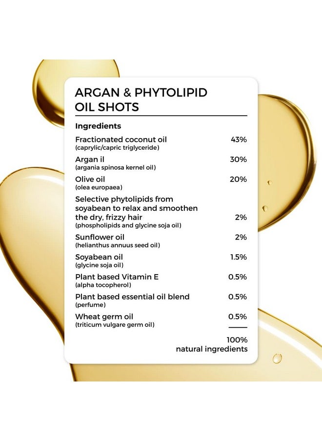 Argan Hair Oil, Phytolipid & Coconut Hair Oil Shots, Rich With Goodness Of Olive Oil & Sunflower Oil For Dry & Frizzy Hair, 100% Natural Hair Oil, 48 Ml