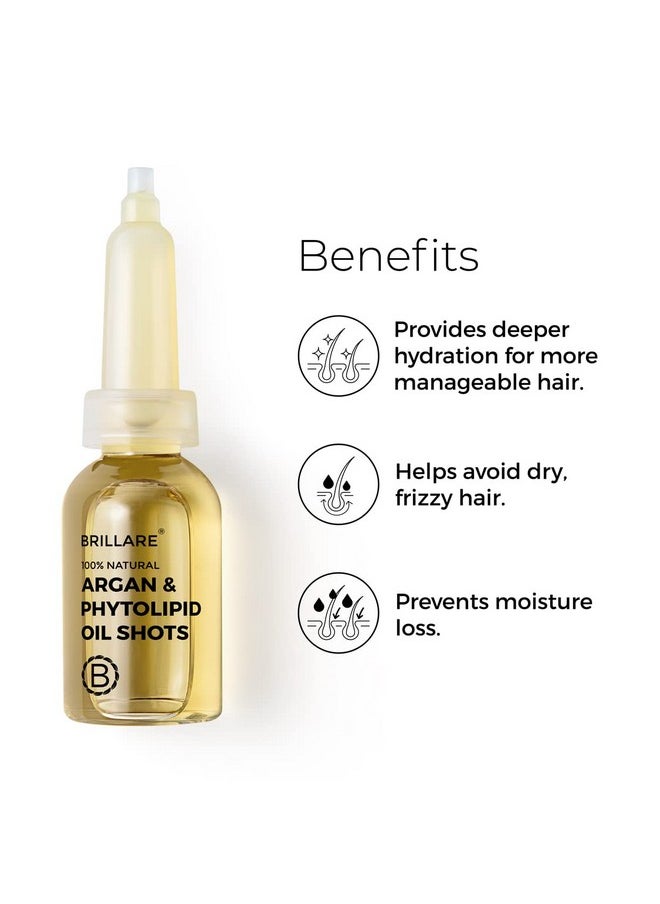 Argan Hair Oil, Phytolipid & Coconut Hair Oil Shots, Rich With Goodness Of Olive Oil & Sunflower Oil For Dry & Frizzy Hair, 100% Natural Hair Oil, 48 Ml