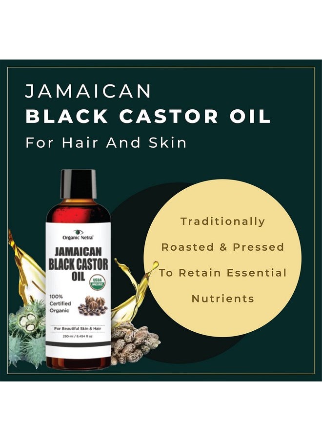 Cold Pressed Jamaican Black Castor Oil For Hair Growth | For Healthy, Thick And Black Hair | Reduces Acne Marks And Fine Lines | For All Hair And Skin Types - 250Ml