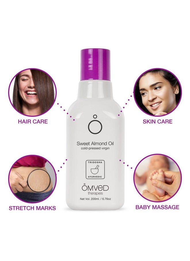 Organic Sweet Almond Virgin Oil 100% Pure & Cold-Pressed, 200 Ml