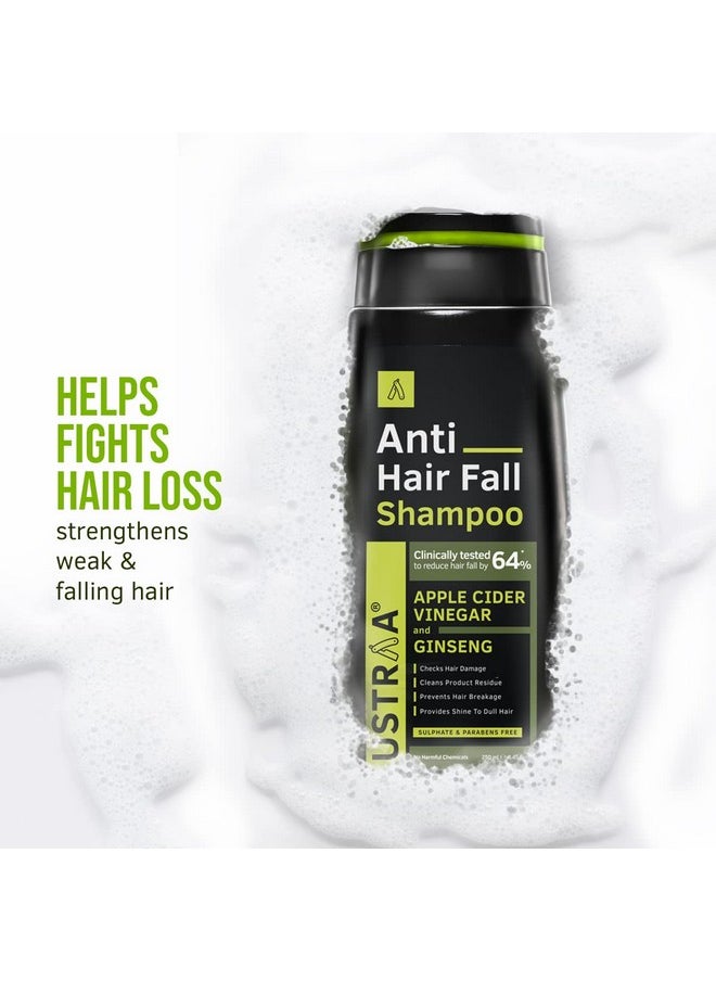 Anti Hair Fall Shampoo 250Ml - Clinically Tested To Reduce Hairfall By 64%, Dermatologically Tested, With Apple Cider Vinegar, Strengthens Hair & Cleans Scalp To Prevent Hairfall, No Sulphates