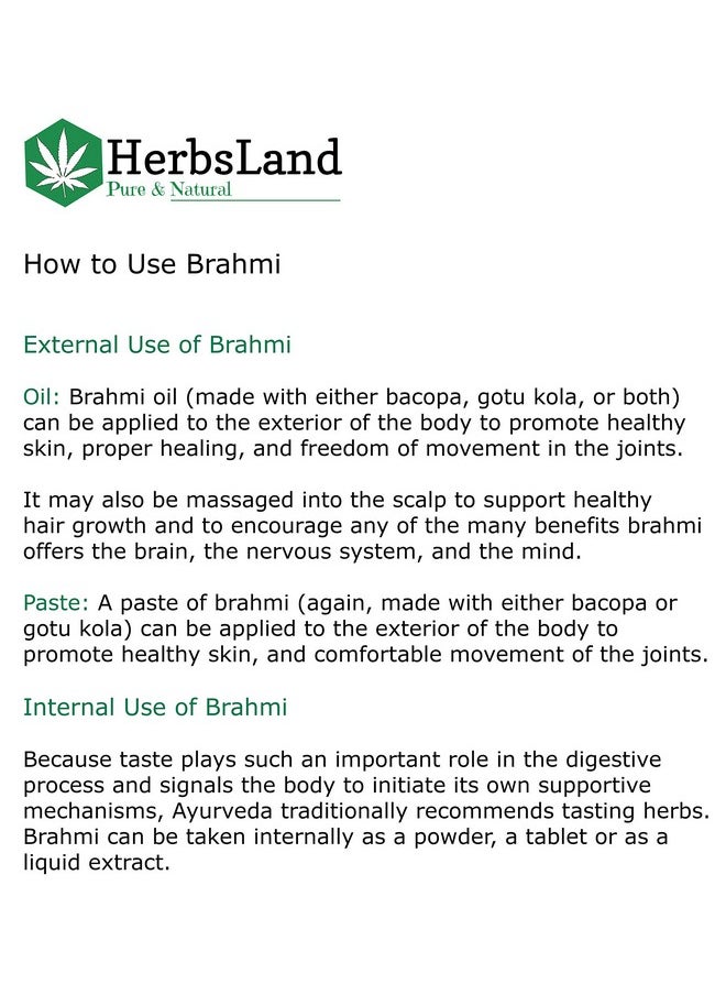 ® 100% Bio Organic Brahmi Leaves Powder (Bacopa Monnieri) For Hair Growth & Skin Care | Hair And Scalp Treatment (200 Gm)