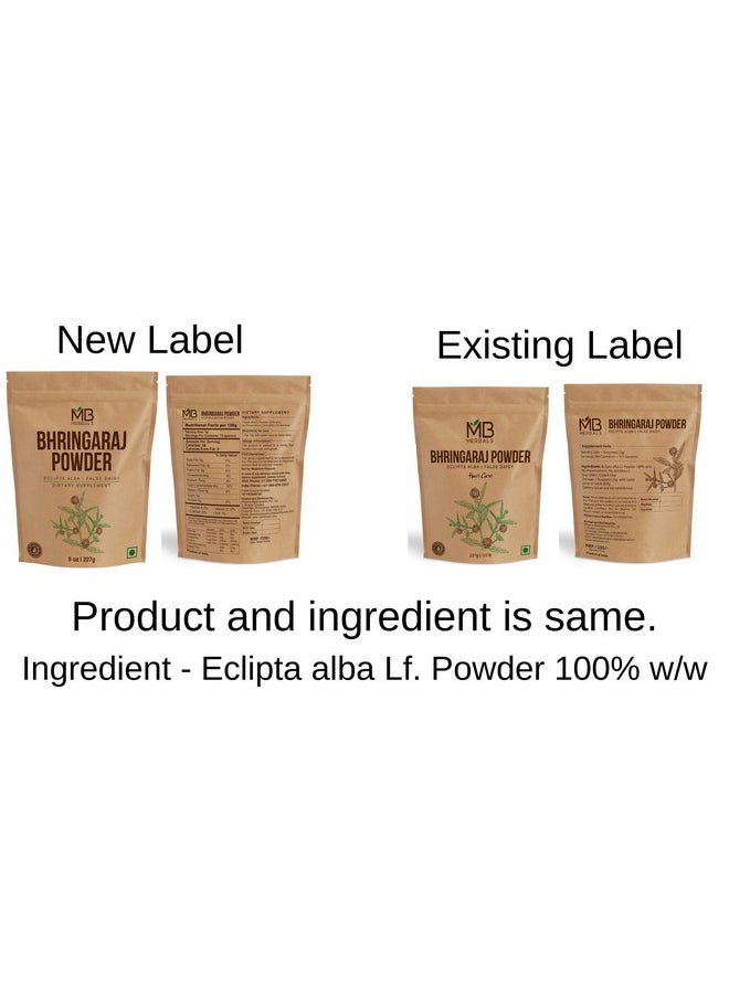 Bhringraj Powder, 227G | 8 Oz | 0.5 Lb | 100% Pure Eclipta Alba | Hair Growth, Brown - Packing May Vary