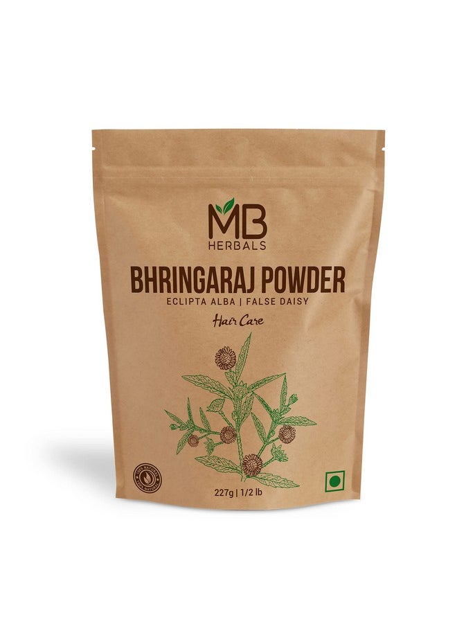 Bhringraj Powder, 227G | 8 Oz | 0.5 Lb | 100% Pure Eclipta Alba | Hair Growth, Brown - Packing May Vary