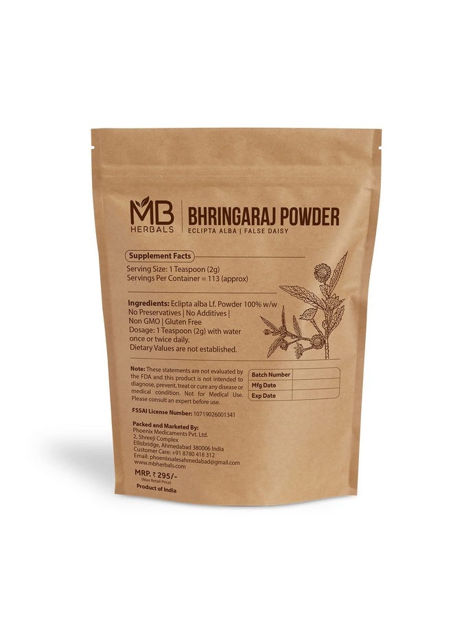 Bhringraj Powder, 227G | 8 Oz | 0.5 Lb | 100% Pure Eclipta Alba | Hair Growth, Brown - Packing May Vary